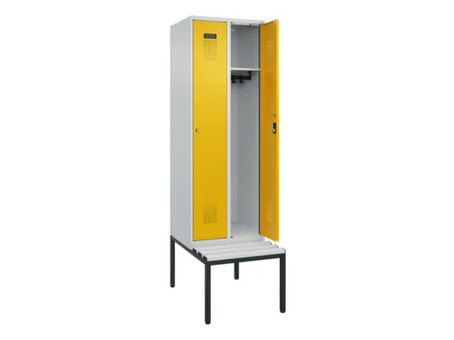 locker met bank,HxBxD 2120x600x815mm,2vak,vak B 300mm,cilinderslot