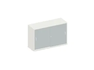 Schuifdeurkast 770x1200x430mm Decor Romp Wit Decor Front Lichtgrijs - 1