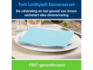 Dinerservetten LinStyle 1/4-vouw 1-laags 50st aqua 478880 - 2