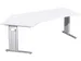 Bureau d’angle 680-820x2166x1130mm retour à gauche blanc pieds en C