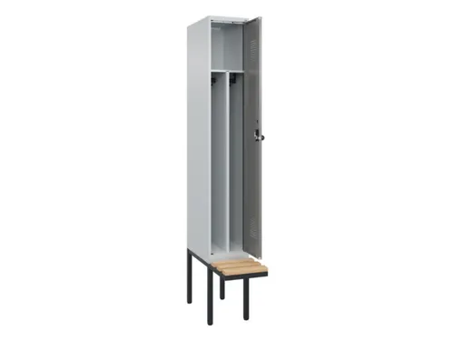 locker met bank,voor scheiding van kleding,HxBxD 2120x300x815mm,1vak