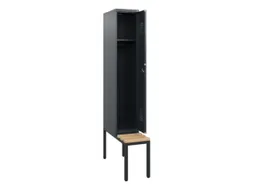 locker met bank,HxBxD 1950x300x815mm,1vak,vak B 300mm,cilinderslot