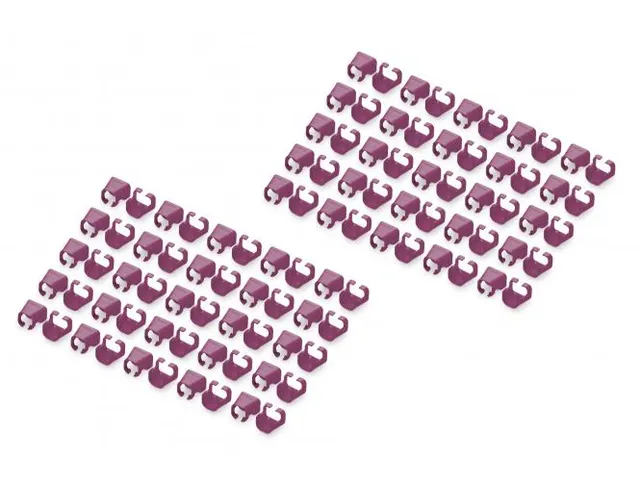 Clips couleur pour câbles de raccordement RJ45 Magenta 100 pièces