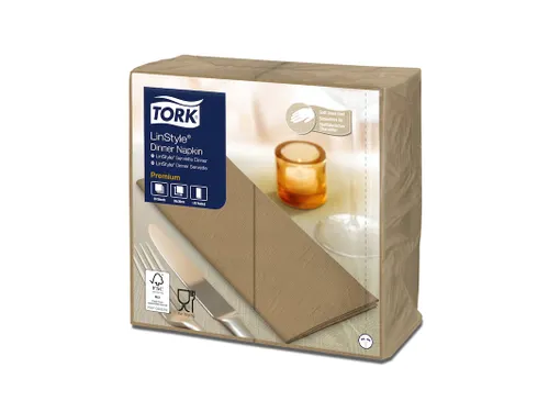Tork 478167 LinStyle Dinnerservet Premium 1-laags Biscuit 600 Stuks