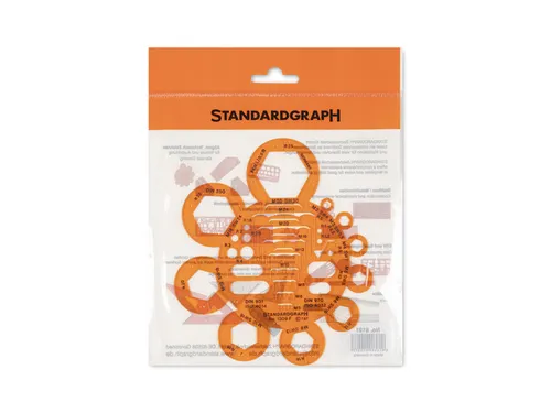 Afrondingssjabloon Standardgraph met hoek meter, met inktrand