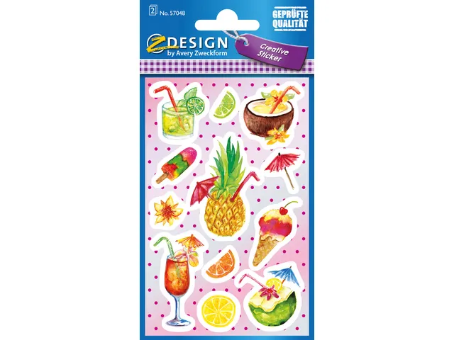 Papieretiket Z-design Creative pakje a 2 vel tropische cocktails