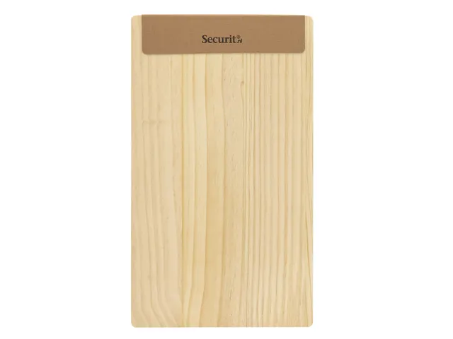 Porte-menu Securit Signature A5 à pince bois clair marron