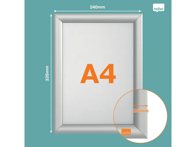 Cadre clipsable Nobo Impression Pro ignifuge A4