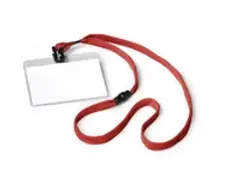 OUTLET Badge 60x90mm met textielkoord Rood