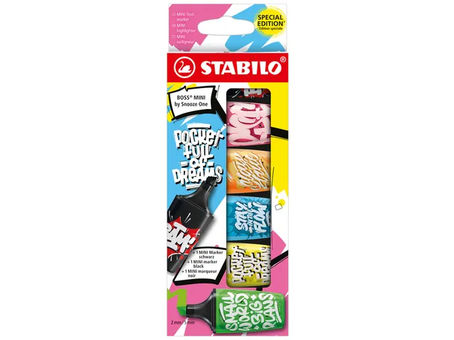 Markeerstift STABILO BOSS mini by Snooze One assorti blister à 6 stuk