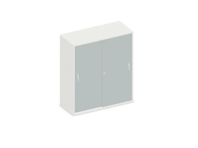 Schuifdeurkast 1150x1000x430mm Romp Wit Decor Front Lichtgrijs