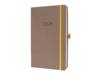 Weekagenda Linescape A5 2026 (EN) bruin Hardcover verticale indeling - 2