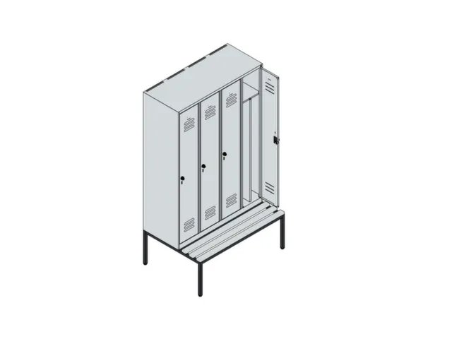 locker voor scheiding van kleding,HxBxD 2120x1200x815mm,4vak