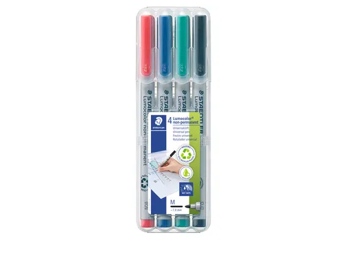 Viltstift Staedtler OHP Lumocolor 315 Non Permanent 1.0mm Assorti 4st
