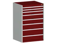 ladekast HxBxD 1200x800x750mm 8laden romp RAL7035 front RAL3004