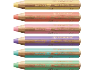 Kleurpotloden STABILO 880 woody slijper pastel assorti 6 stuks - 2