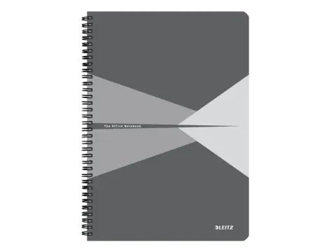 Leitz Office Notitieboek A4 gelijnd met PP omslag Grijs/Grijs