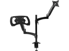 Mara monitorarm dubbele arm met 1 laptoparm zwart