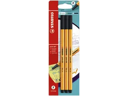 Fineliner STABILO Point 88 0.4mm blister à 3 stuks zwart