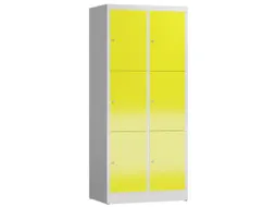Lockerkast 1800x800x500mm 2x3 vakken cilinderslot, sokkel, RAL1018