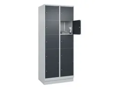 lockerkast,HxBxD 1950x800x500mm,2x5vakken,vak B 400mm,cil.-slot,sokkel