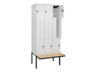 Z-garderobekast,HxBxD 2120x900x815mm,6vak,vak B 300mm,draaigrendel - 2