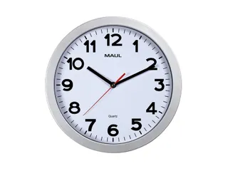 Wandklok MAUL Step Quartz Ø30x5cm kunststof zilver/wit stildraaiend - 2