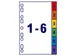 Intercalaire Avery Readyindex 9 perf 6 onglets 1-6 assorti