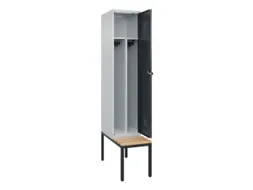 locker met bank,voor scheiding van kleding,HxBxD 2120x400x815mm,1vak