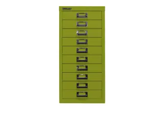 kantoor-ladekast HxBxD 590x279x380mm 10 laden romp + front groen staal - 2