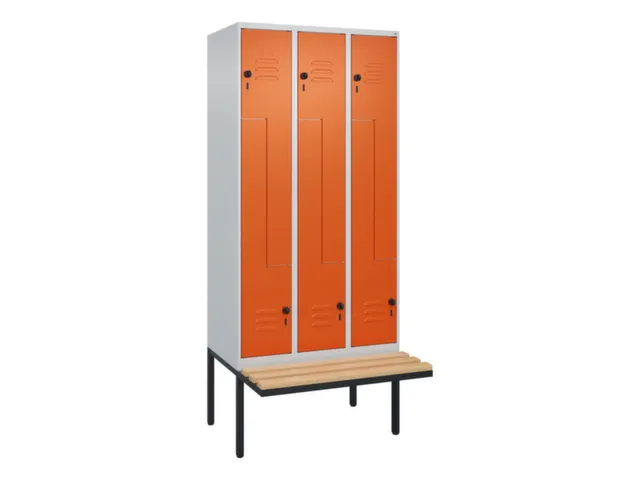 Z-garderobekast,HxBxD 2120x900x815mm,6vak,vak B 300mm,draaigrendel