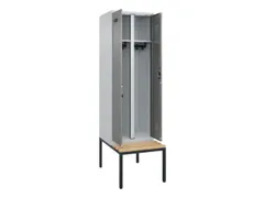 locker met bank,voor scheiding van kleding,HxBxD 2120x600x815mm,2vak