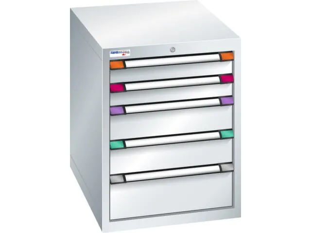 ladekast 800x605x695mm 5laden cilinderslot RAL7035 front RAL7035