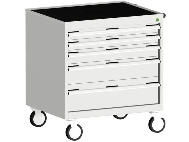 ladekast verrijdbaar 880x800x525mm 5laden romp RAL7035 front RAL7035