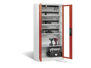 acculaadkast 1950x930x500mm 15stekkerdozen 230V ventilator fr. RAL3000 - 1