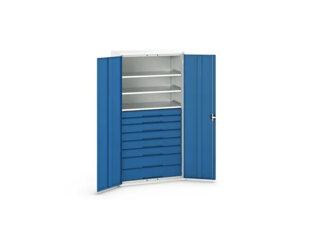 universele kast,HxBxD 2000x1050x550mm,3xStalen bodem,8lade(n)