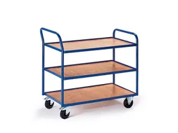 tafelwagen,draagverm. 250kg,3etage(s),laadvl. LxB 790x490mm,houtetage