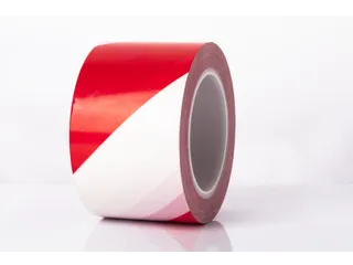 tape,standaardkleur,PVC,rood/wit,band LxB 30mx75mm - 1