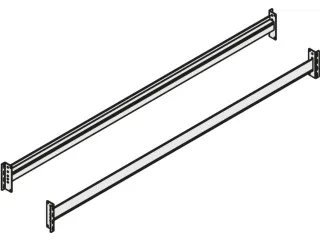 Lengtetraversen,v. breedvakstelling,B 2200mm,vakl. 550kg,m. borgpen - 1