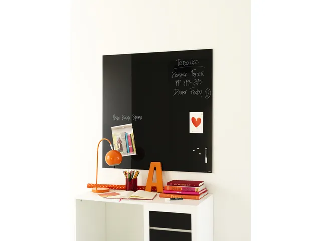 Glasmagneetbord Naga 100x100cm zwart