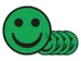 Aimant Smiley 75mm émotion content vert 5 pièces