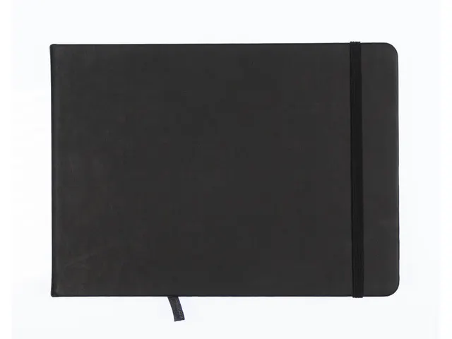 Carnet de croquis PU couverture rigide 80 feuilles A5 paysage noir