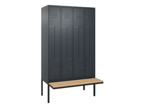 Z-garderobekast,HxBxD 2120x1200x815mm,8vak,vak B 300mm,cil.-slot