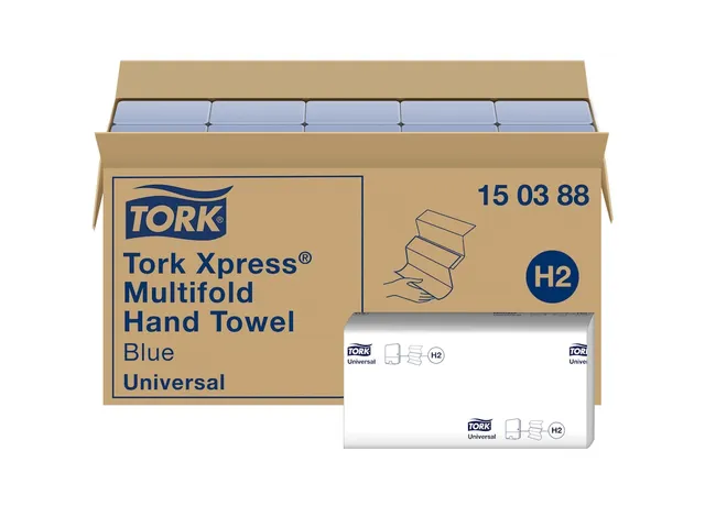 Tork 150388 H2 Xpress Multifold Handdoek Universal 2-laags Blauw