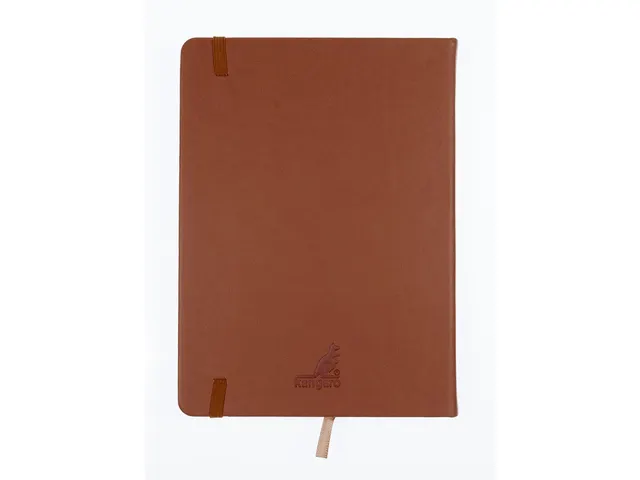 Schetsboek Kangaro A5 cognac PU HC 80 vel 140gr roomwit met elastiek e