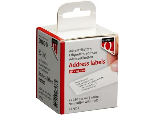 Labeletiket Quantore 99010 89x28mm Adres Wit