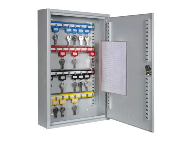 Sleutelkast 450X300X80Mm 32Haakjes 1Deur Ral7035 cilinderslot