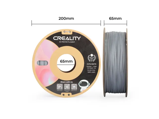 Creality 3D printer Filament CR-PLA Matte 1.75mm mat grijs 1kg