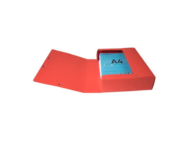Klasseerdoos glansk. rug 80mm A4 rood