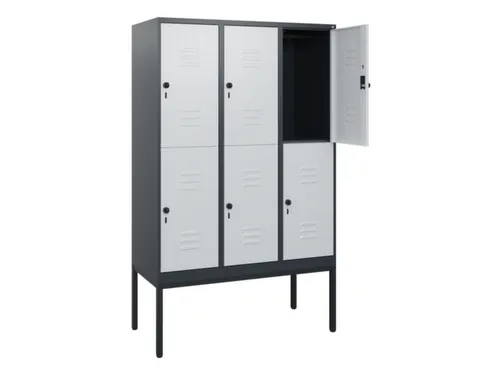 dubbeldekse locker,HxBxD 1950x1200x500mm,3x2vak.,vak B 400mm